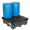 Global Industrial 4 Drum Spill Containment Sump with Plastic Deck 298442